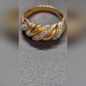 Vintage Ross Simons Sterling Silver Gold Plated Band Ring.